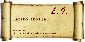 Laczkó Ibolya névjegykártya